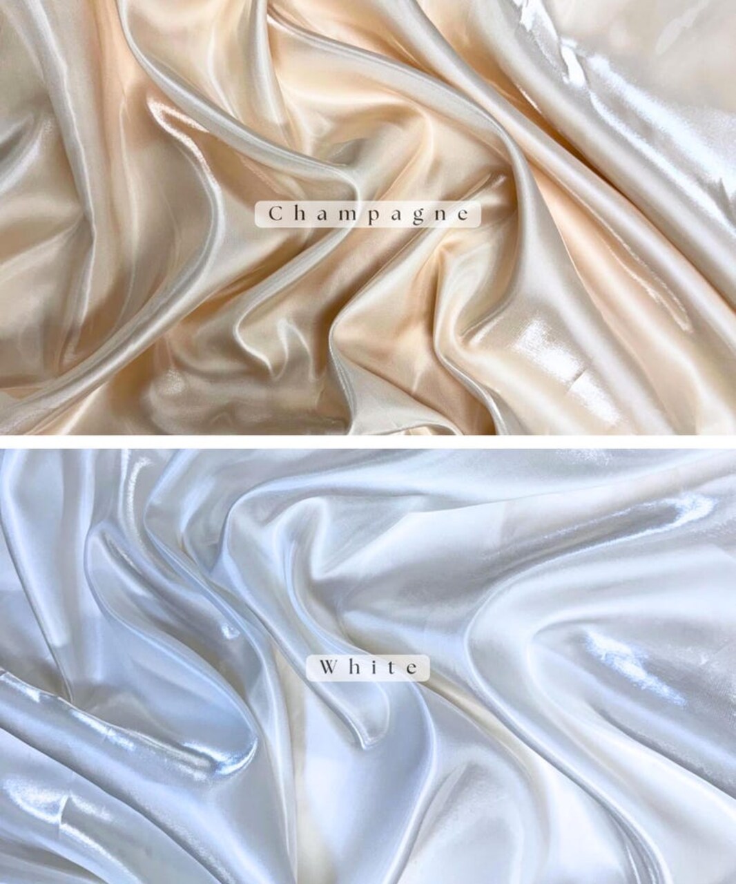 White Liquid Satin Fabric by the Yard, 58-60" Wide Reflective Silky Satin